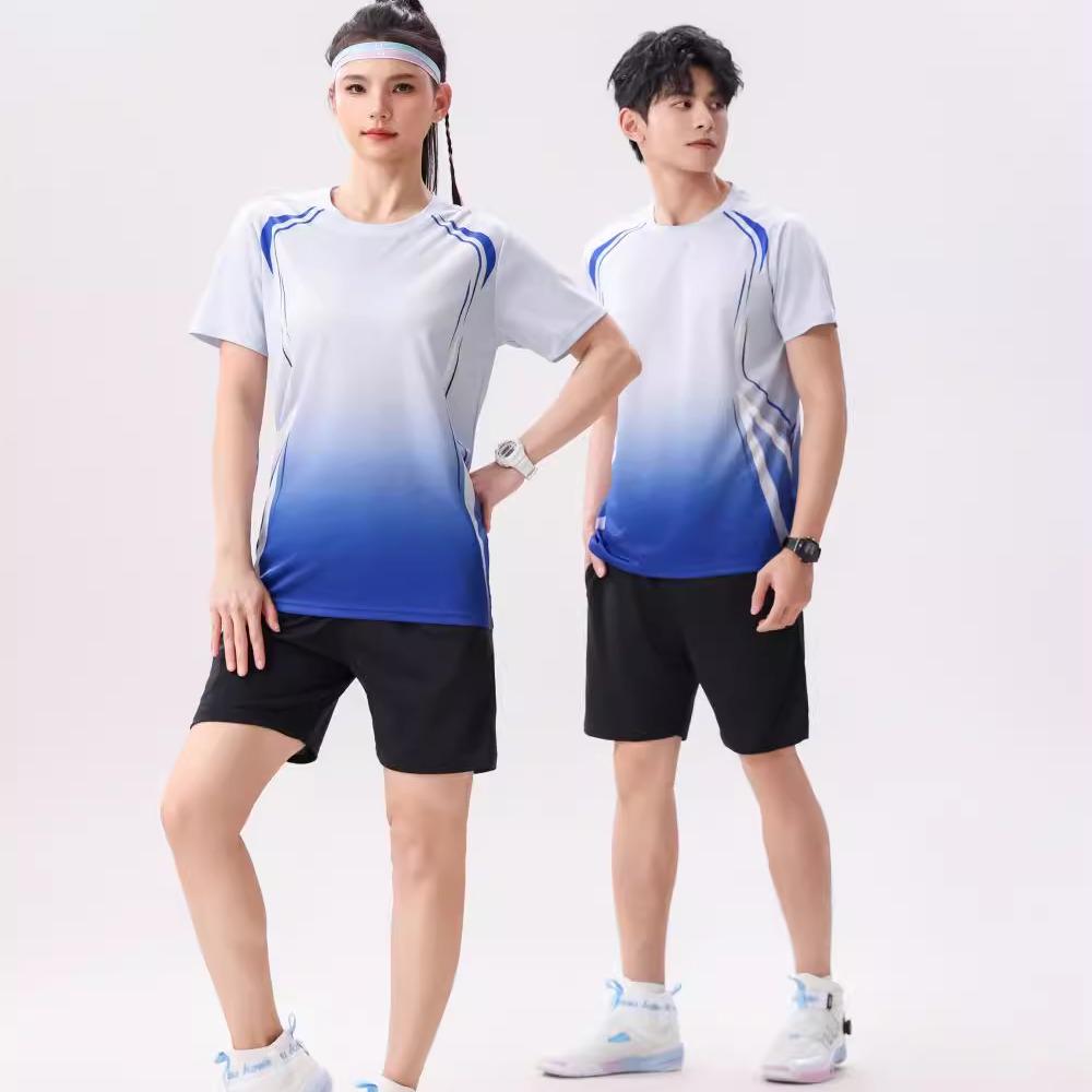 Unisex Quick-Dry Sports Suit: Breathable Short-Sleeve Set for Runners with Customizable Team Numbers