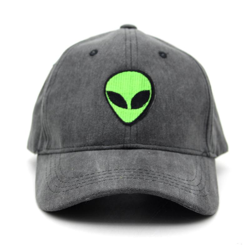 

Casquette de baseball brodée extraterrestre vert pour hommes et femmes, chapeau de langue de canard,