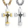 Stainless Steel Cross Men'S Pendant Necklace Jewelry