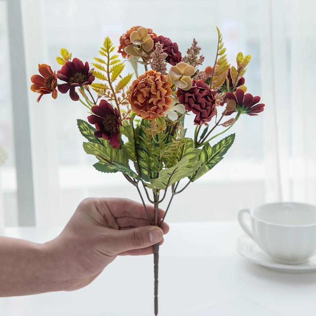 1/4PCS Artificial Flowers Silk Chrysanthemum Bridal Bouquet Wedding Outdoor Garden Home Vase Table Decor Art Wall Gift Accessory