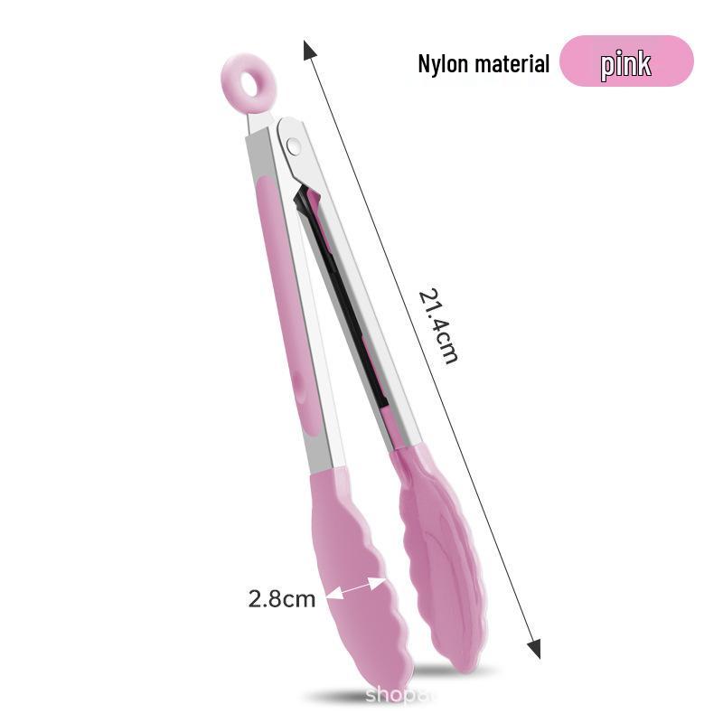 High-Temperature Resistant 430 Stainless Steel Anti-Scald BBQ Tongs for Outdoor and Kitchen Use