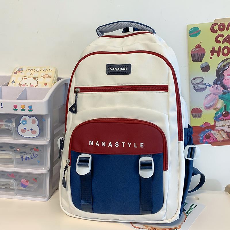 School Bag Elementary School Girl College Student Junior High School Student High School Student Contrast Color Boy Backpack Backpack