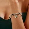 Hip-hop Retro Hollowed-out Spiral Star-shaped Bowknot Pendant Imitation Crystal Beaded Bracelet for Women Y2k Fashion Jewelry