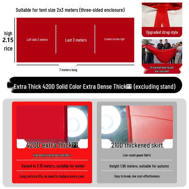 Thickened Outdoor Umbrella Tent Cloth - Windproof and Waterproof Surround for Four-Legged Umbrella