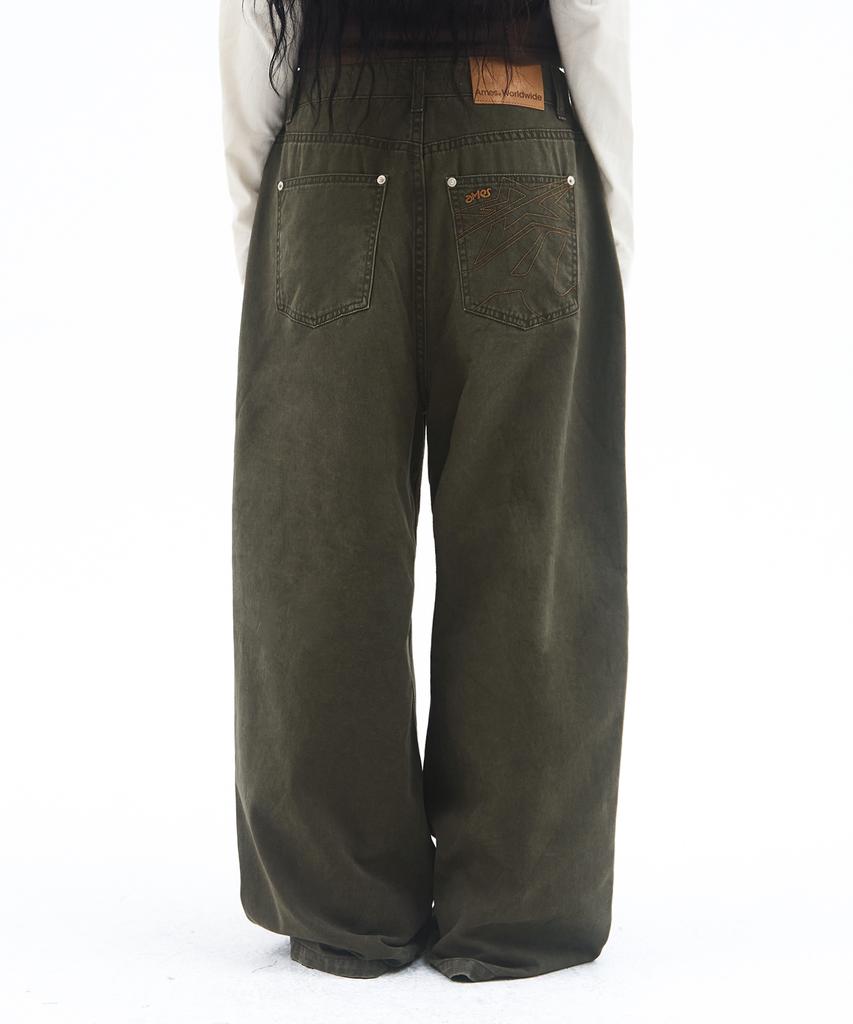AMES-WORLDWIDE Overfit Cotton Pants Khaki