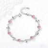925 Silver Double Heart Charms Bracelet for Women New Arrival Geometric Zircon Adjustable Bracelet Exquisite Jewelry