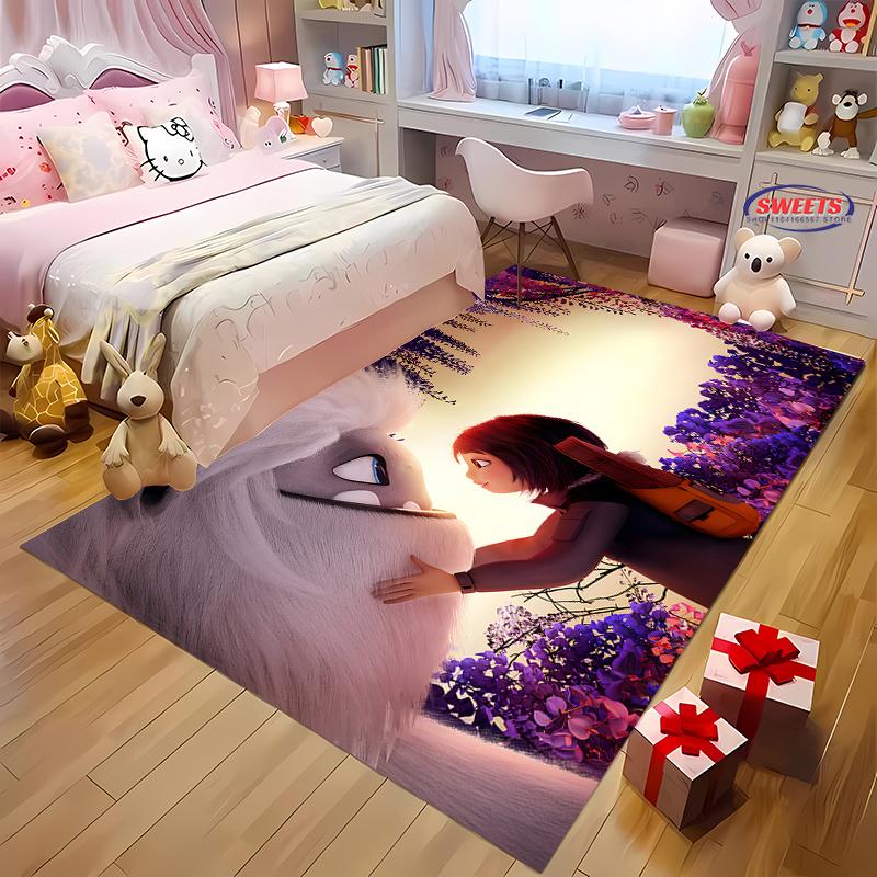 15 Sizes A-Abominable Burnish and Yi Cartoon Print Rug Mat for Living Room Bedroom Game Room Entrance Hall Home Art Decor Rugs