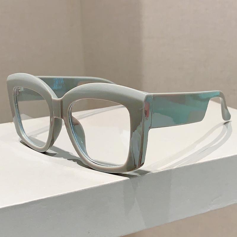 Oversized Square Eyeglasses Frames  New In Vintage Non-prescription Women Eyewear Trendy Fashion Designer Spectacles