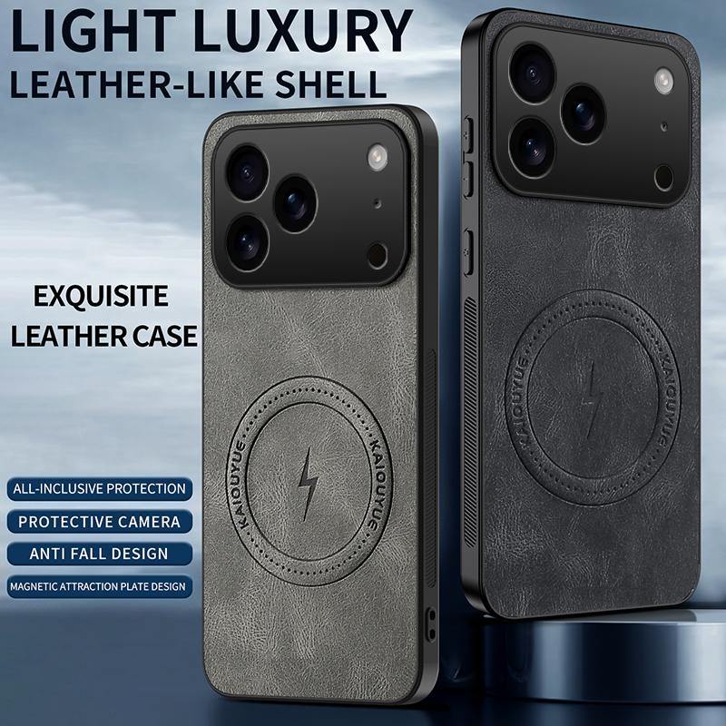 For iPhone 17 Pro Max/17 Pro/17 Air/17Pro Case Simple Stylish Magnetic Suction Luxury PU Leather Skin-friendly Anti-drop Cover