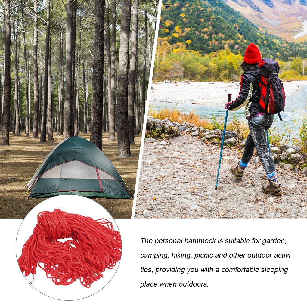 Nylon Hammock Portable Outdoor Single\-Person Mesh Net Sleeping Bed Hammock for Outdoor Travel Camping hamak blue green red