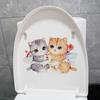 Cute Cat Bathroom Toilet Stickers Modern Decorative Home Stickers Waterproof Decal Self-adhesive