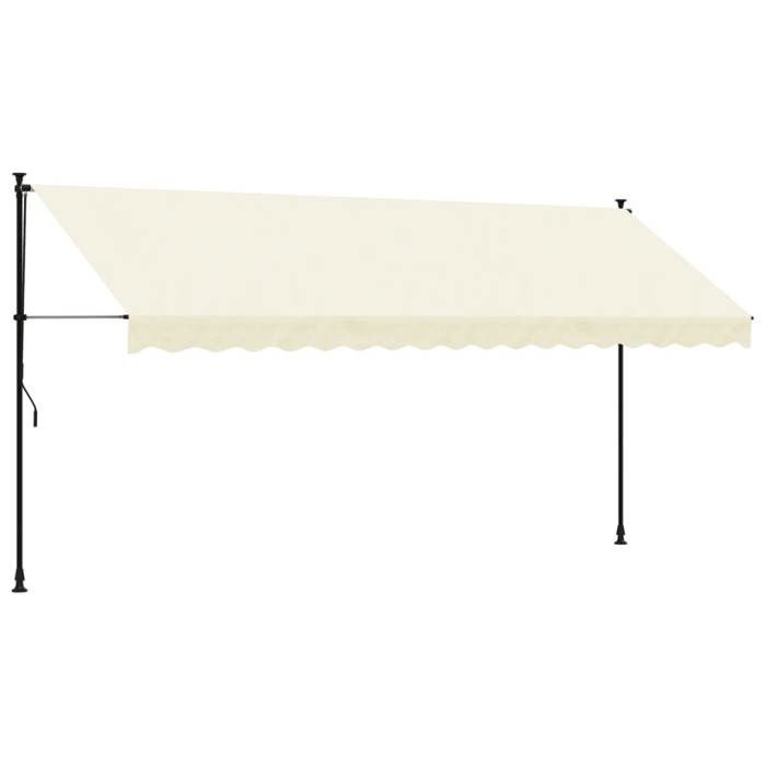 VidaXL Retractable Awning, Awning with Adjustable Height, Balcony Sun Canopy, Garden Terrace Patio Awning, Cream 368749