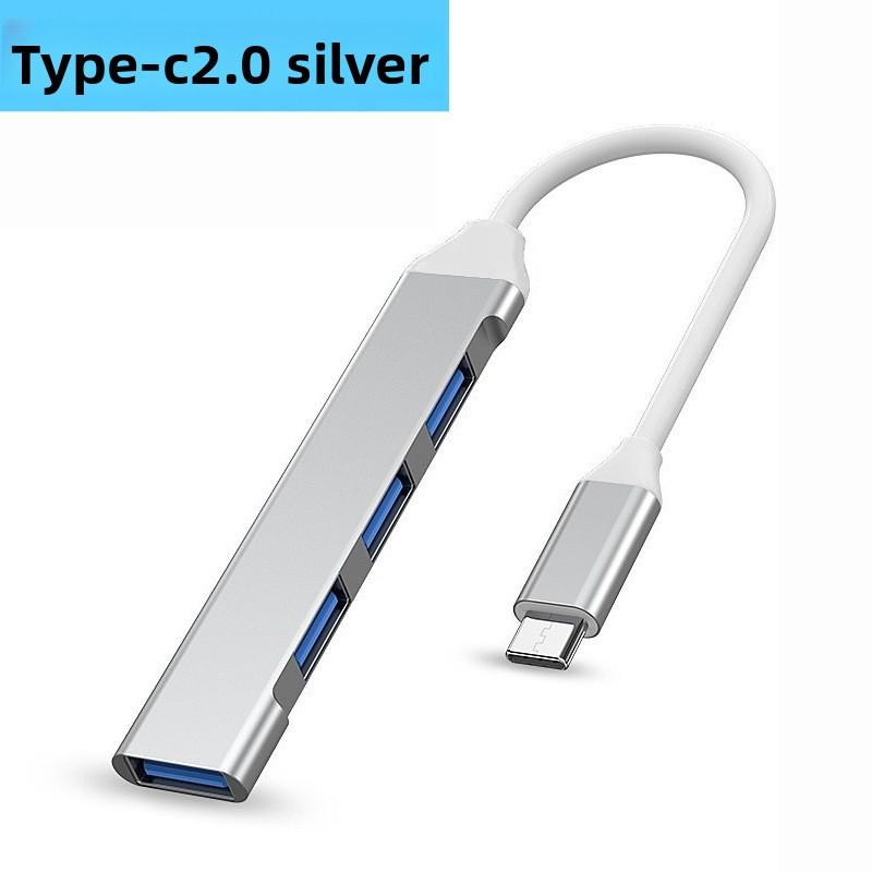 4 Port USB Hub, USB 3.0+USB 2.0 Combo Splitter, Aluminium Type C Hub for Laptop Phone Car, USB Expander One to Four