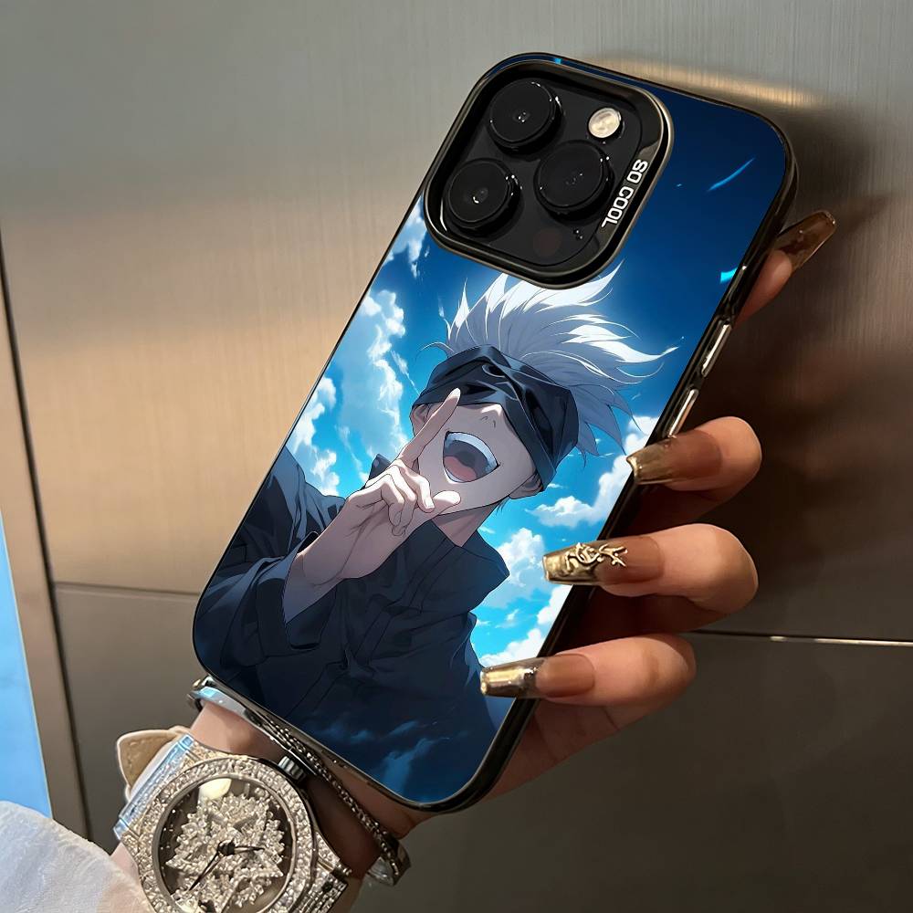 Favorite Anime Characters-S-Satoru G-Gojo For iPhone 17 16 15 14 13 12 11 Pro Max XS 17 Air Silicone Colored Silver Bumper Cover