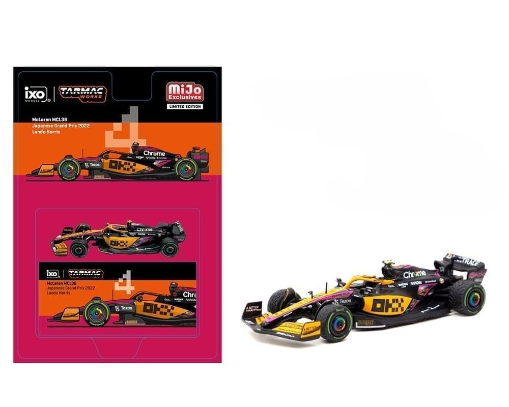 

Tarmac Works McLaren Lando Norris Japanese GP 2022 IXO x Tarmac Lando Norris MiJo Limited 1/64 MCL36#4 [Предмет] оранжевый