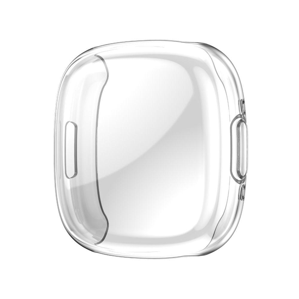 

Soft Bumper Full Case Protective Cover TPU Plated Screen Protector For Fitbit Versa 4/Sense 2 прозорий