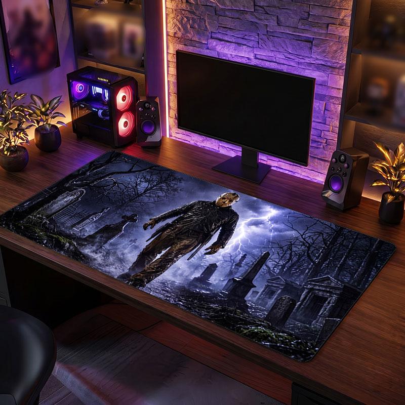 Big Mouse PadFriday the 13th Jason Voorhees Extended Soft Desk Mat Gaming Office Computer Table Decor Mat
