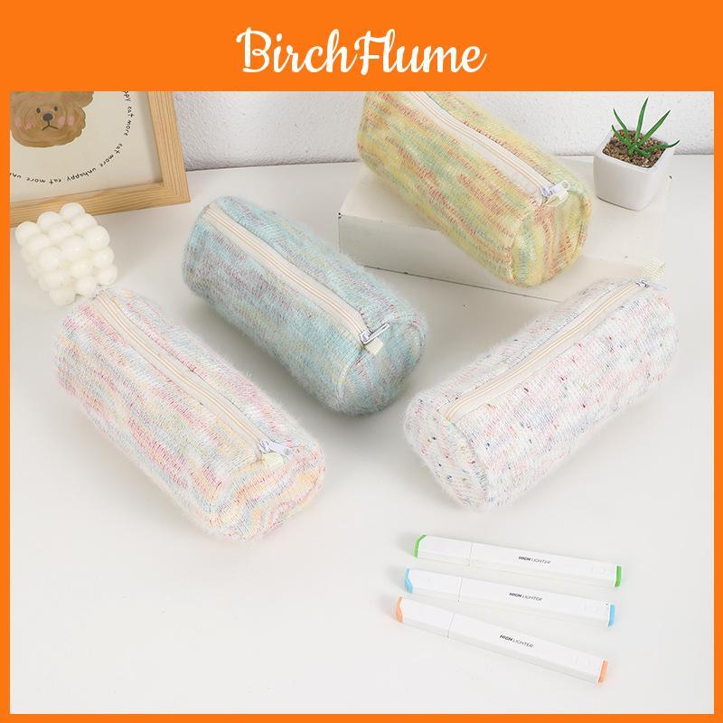 Plush Cartoon Pen Case With Large Capacity For Girls Stationery Storage