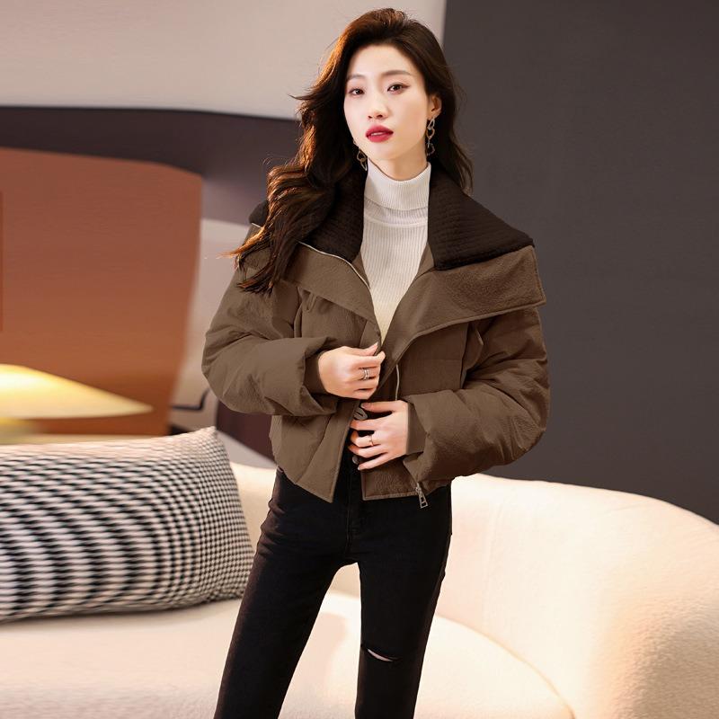 

New down cotton-padded clothes women s winter short loose cotton-padded clothes small design sense student cotton-padded jacket L хаки