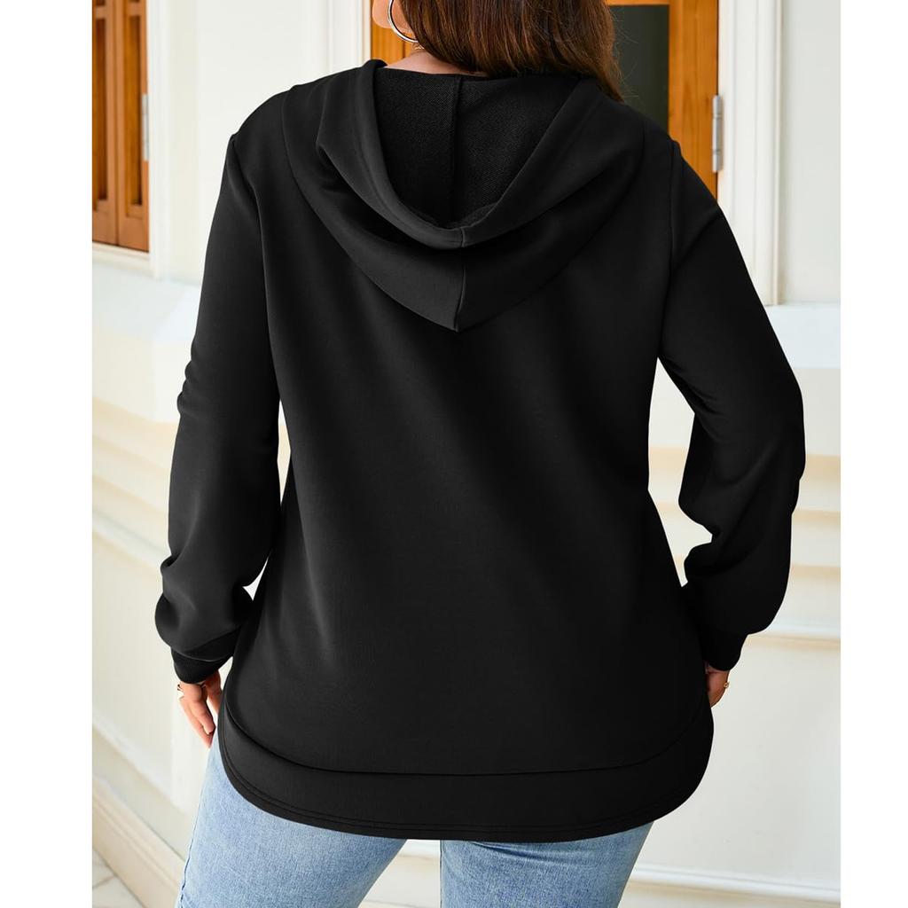 Hanorac de damă casual la modă, culoare uni, cu mânecă lungă