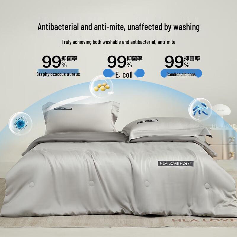 HLA Cooling Ice Silk 4-Piece Summer Quilt Set