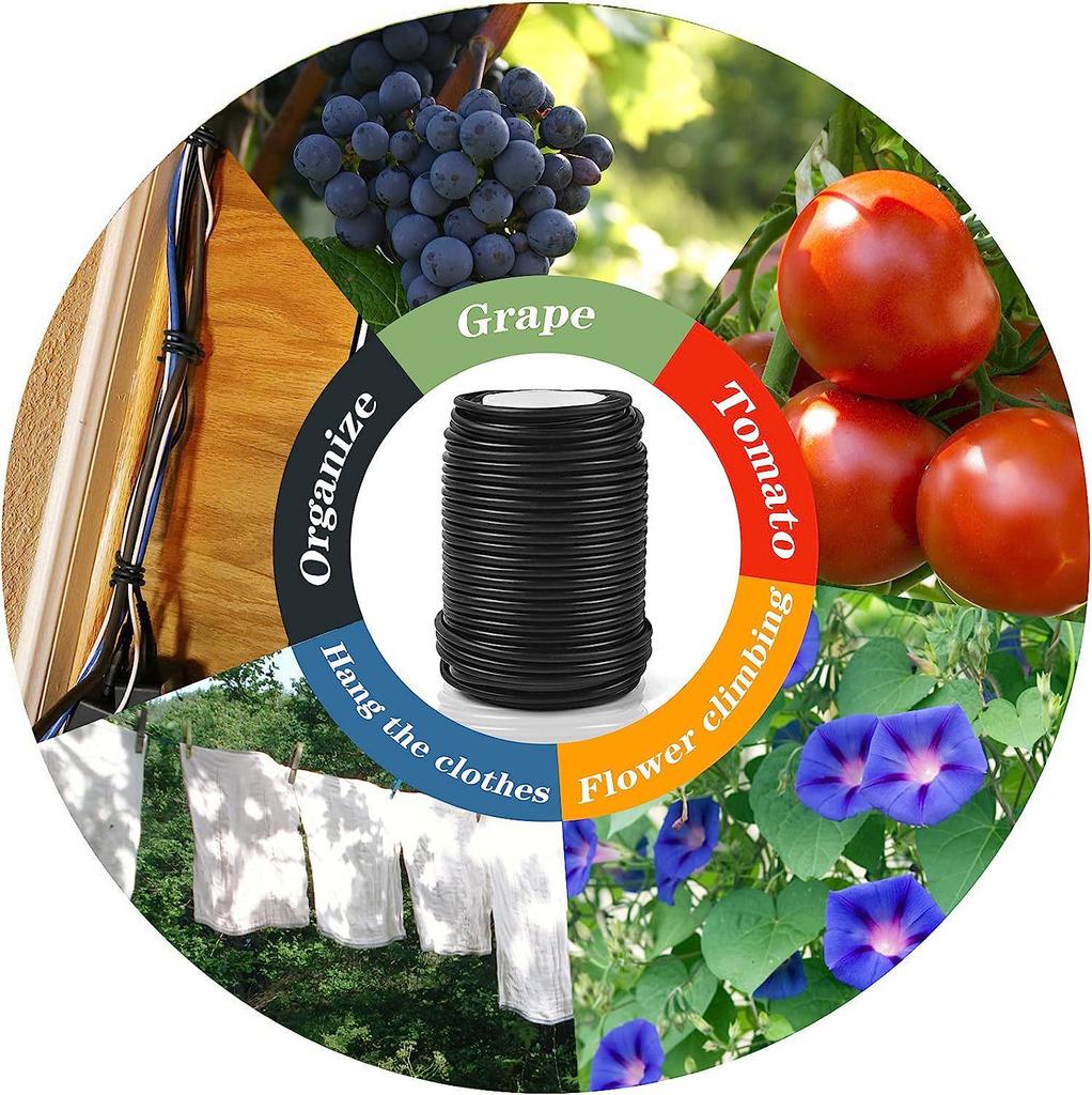 Garden Plant Twist Ties - 20m Soft Wire for Supporting Branches, Vines, and Stems