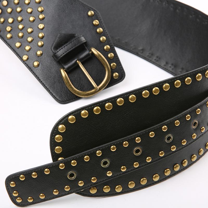 Retro Punk-stil perlebelte med uregelmessige maljer - Hot Girl Trend All-Match hult bredt belte