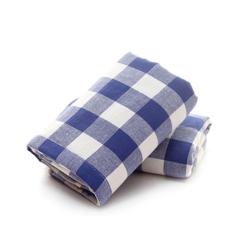 

1 шт. 34x75 см 100% хлопок высококачественная марля клетчатая домашняя мягкая впитывающая ванная комната для взрослых мужчин женщин полотенце для рук 34x75cm синий