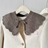 Solid Color Knitting Detachable Collar Laced up False Collar Decoration Shirt Shawl Wrap