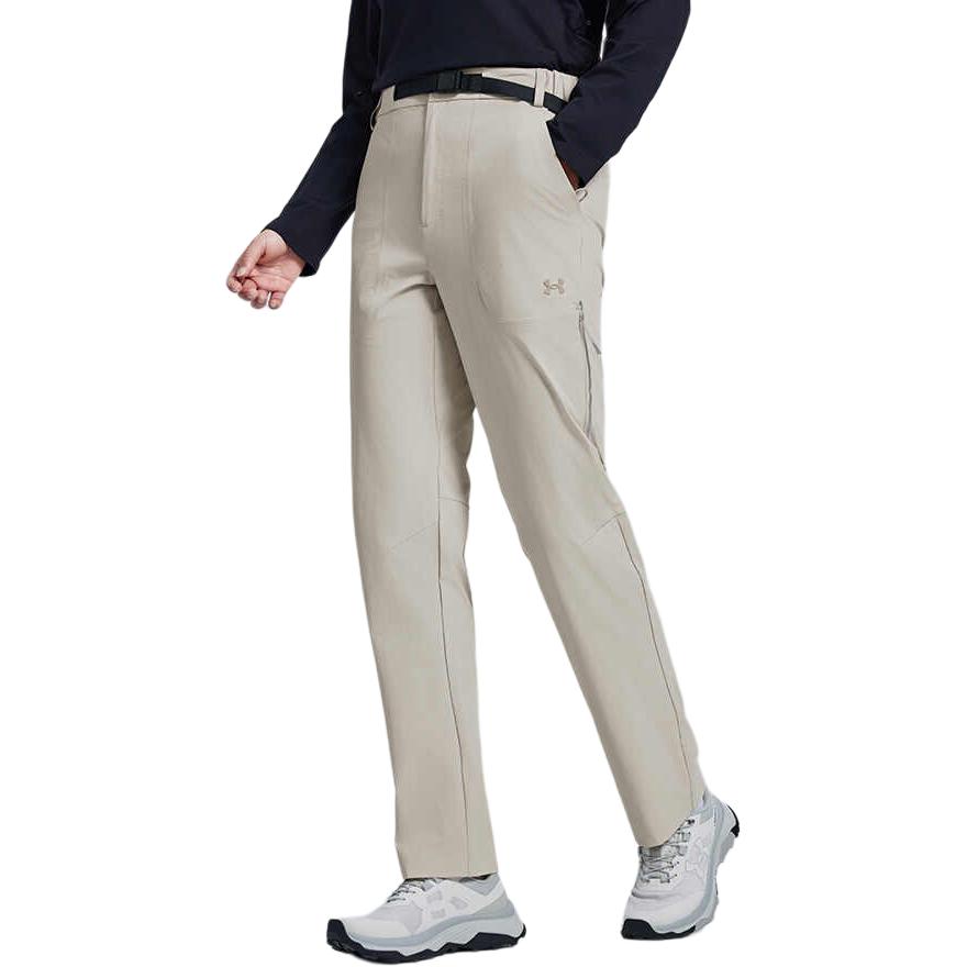 Under Armour Elastic Waist Drawstring Solid Straight Leg Casual Pants Women pants Light-Khaki 15122186-0048