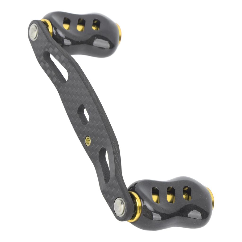 J-ouuo Fishing Reel Handle, 85mm Carbon Fiber Double Handle, Baitcasting Replacement, D S A (Gold)