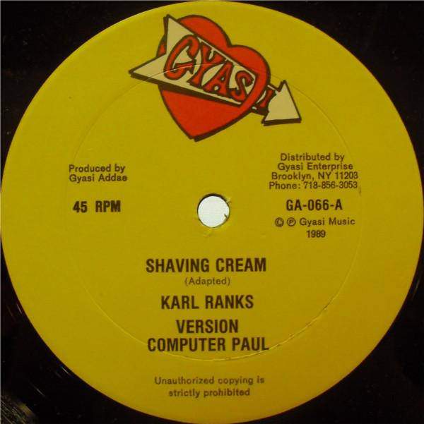 

12inch Record KARL RANKS Shaving Cream GA066 Gyasi 1989 US Reggae Ska Dub Used