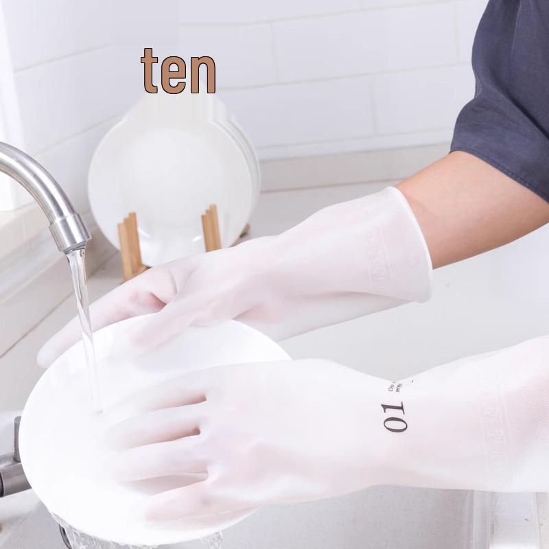 Guantes Duraderos Antideslizantes Transparentes para Limpieza Doméstica