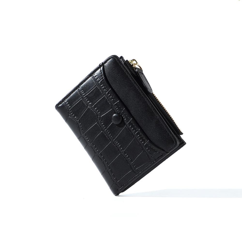 

Водонепроницаемый кошелек с крокодиловым узором, многослотовый, многокарточный держатель, школа чёрный