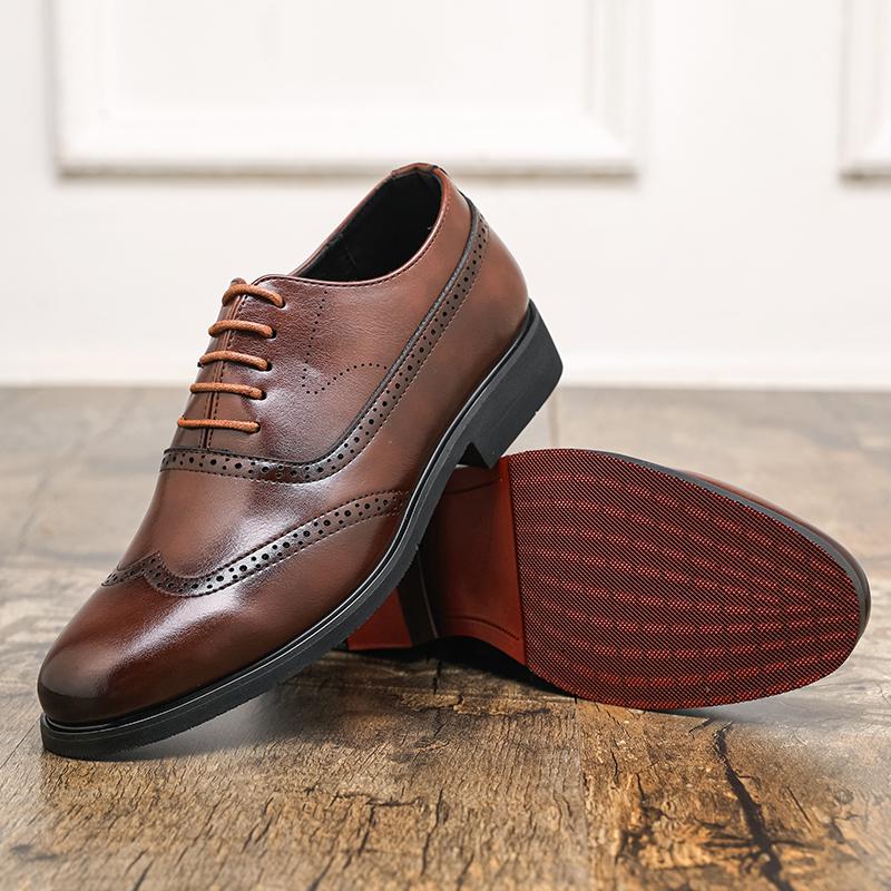 Fashion New Gentleman Fashion Black Brown Lace Up Oxford Brogues Shoes Luxury Designer Formal Wedding Prom Dress Homecoming Footwear