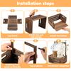 Baby Shower Crate Closet Thickened Wood Baby Shower Basket with Handle Hollow Out Baby Storage Crate with 5 Hangers and Wreath