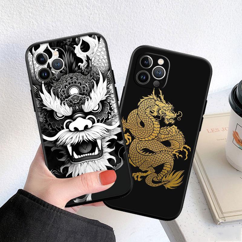 CJ28 Chinese Dragon Phone Case for Samsung Galaxy A11 A12 A13 A15 A52S A53 A55 A56 A70 A71 A72 A73 F06 F16 F56 S10 Plus S10e