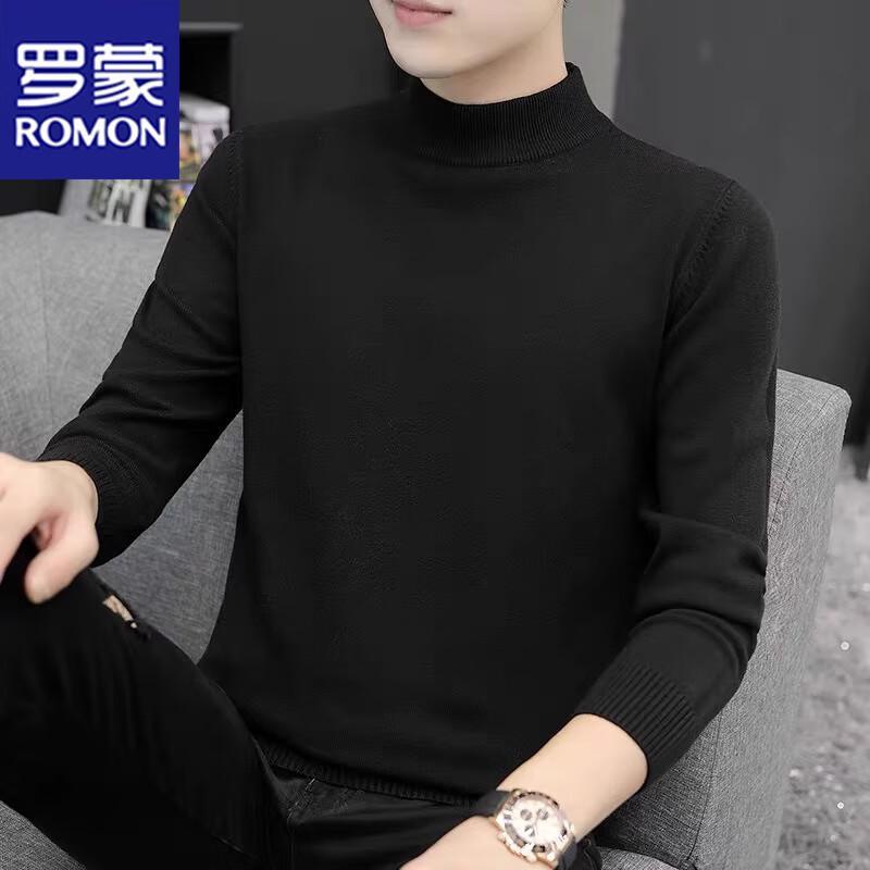 ROMON Men's Casual Round Neck Knit Sweater