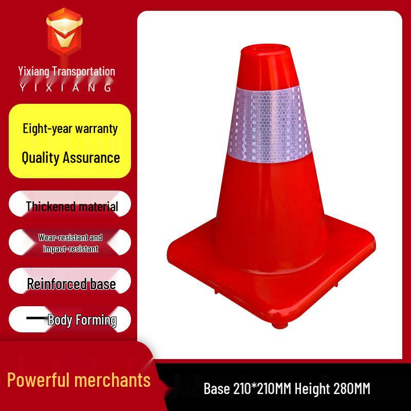 Reflective PVC Traffic Safety Cone - Portable Cone-Shaped Barrier for Road Construction and Anti-collision