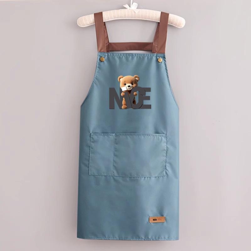 Nice Bear Waterproof Apron With Oil Resistant Composite Fabric For Kitchen Cooking Special Characters Included