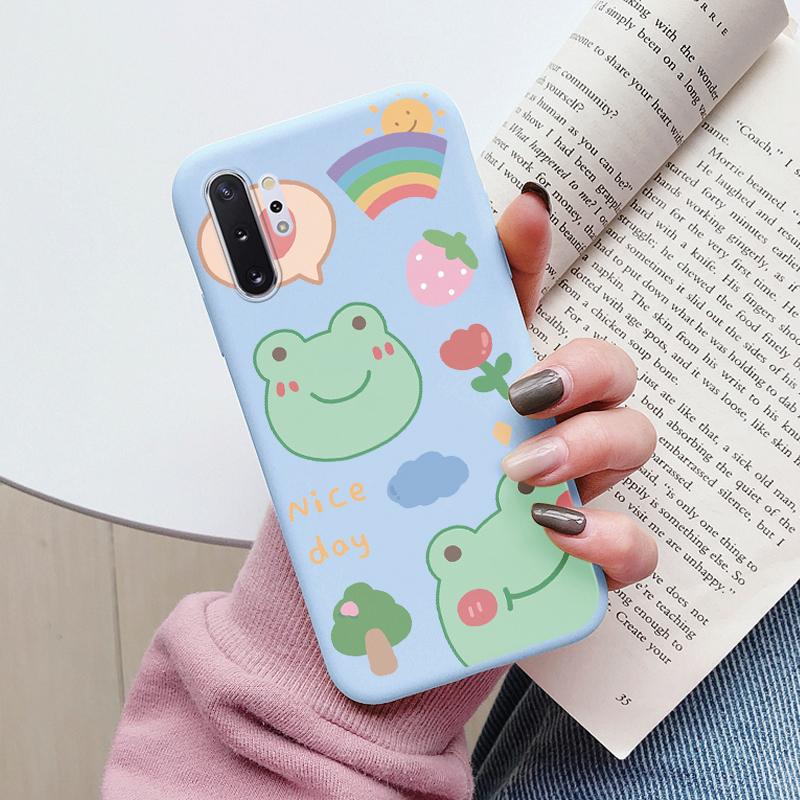 For Samsung Galaxy Note 10 Note10 Plus Cover Cute Cartoons Heart Cat Soft TPU Shockproof Phone Case For Samsung Note 10 Fundas