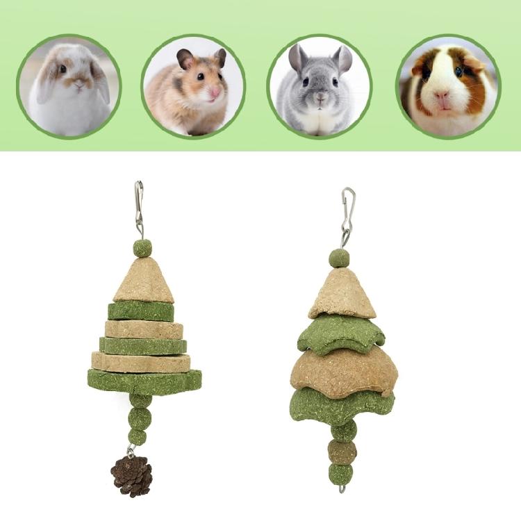 Timothy Alfalfa Pet Cage Enrichment Toy for Rabbits and Hamsters, Small Animal Hanging String for Daily Chew and Mental Stimulation