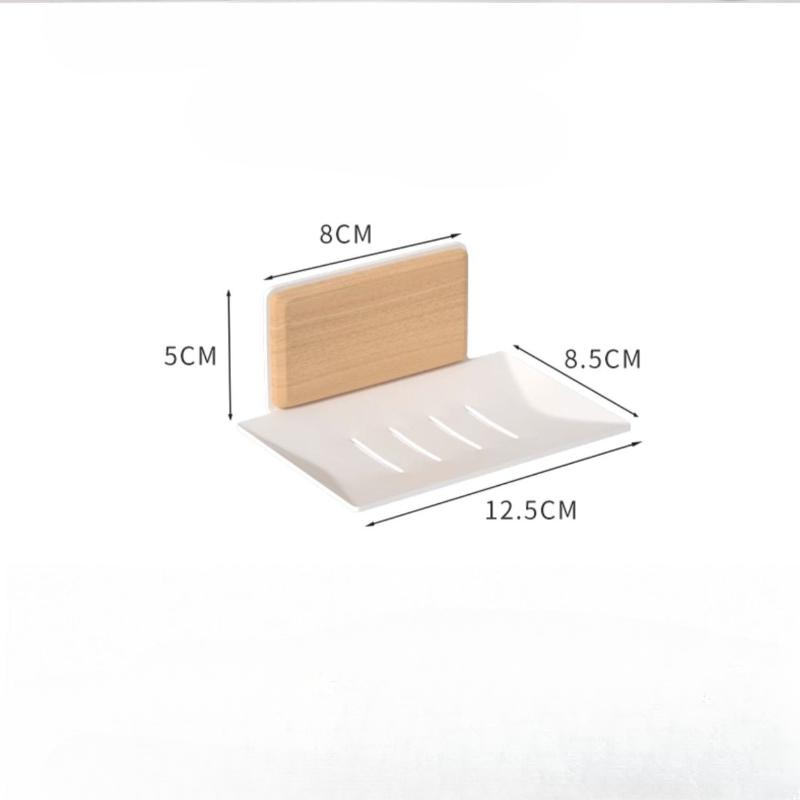 Bathroom Non Perforated Soap Box Toilet Wall Mounted Soap Dish Holder Walnut and Beech Wood Light Luxury Soap Holder