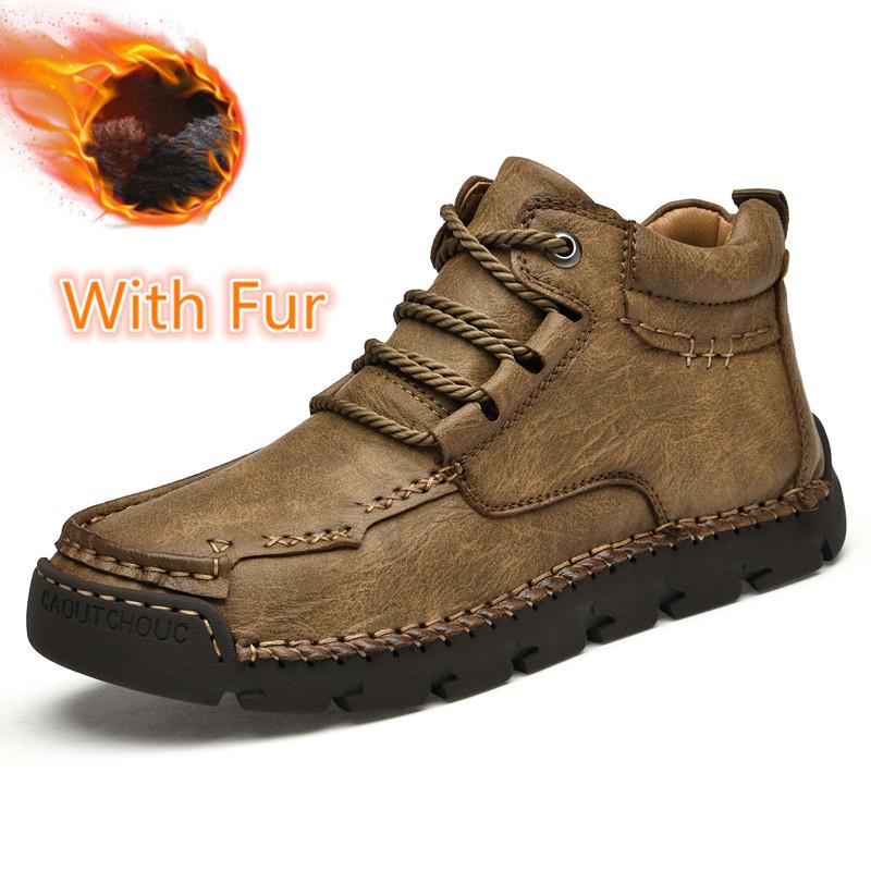 

Men Shoe Men Winter Snow Boots Leather Sneakers Super Warm Men Boots Outdoor Male Hiking Shoes Motocross Work Shoes Leisure Walk 47