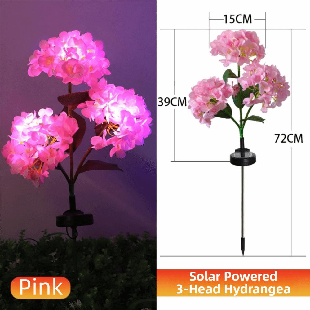 Realistic LED Hydrangea Lights Simulated Flower Decorative Lighting Solar Garden Light Solar Powered Landscape Decoration
