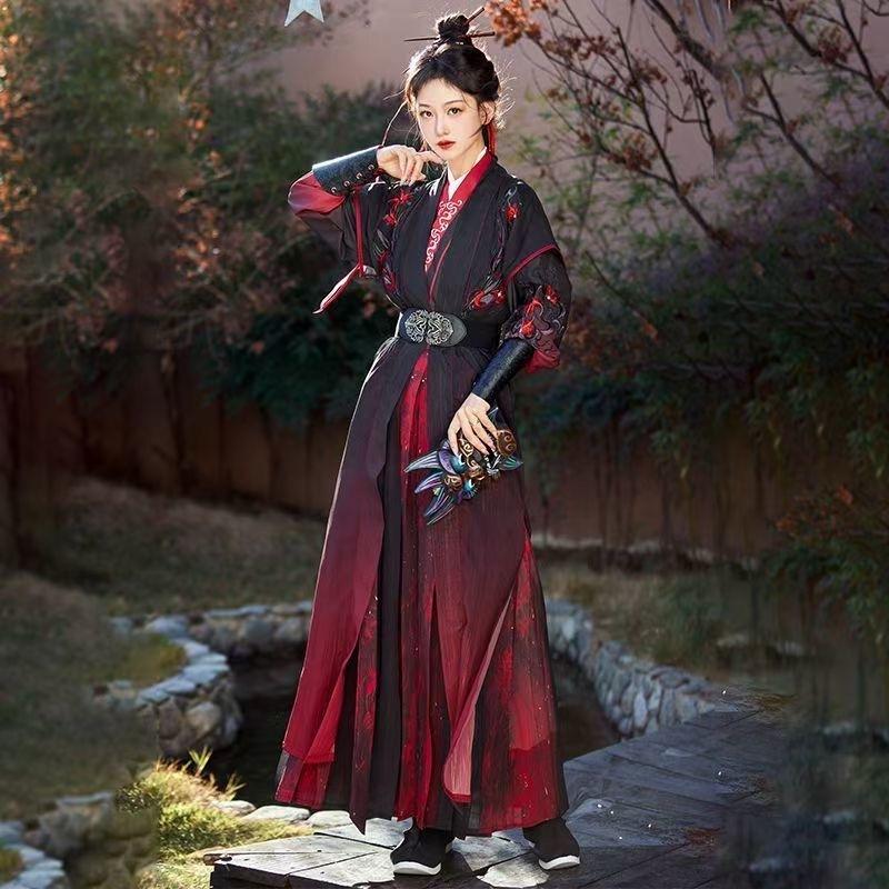 New Xianxia couple Hanfu waist-length martial arts ancient clothing Kusa men's and women's adult Hanfu suit