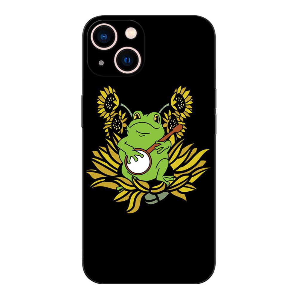 Black Tpu Case For OPPO A11S A15 A15S A16 A16S A16K A16E K3 K10 K9S ACE2 5G Kawaii Frog Mushroom