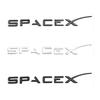 Kpjgs1 Chrome Black Trunk Letters SPACEX Emblems Front Rear T Shape Badges for SPACE X