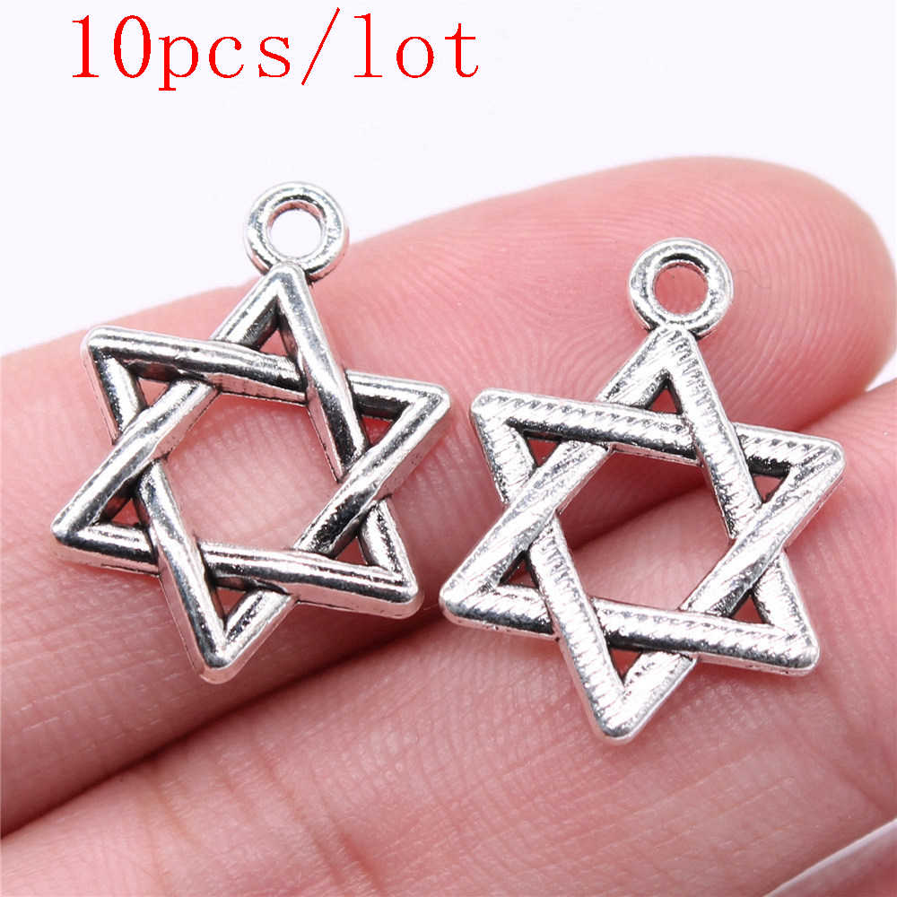 Little Hexagram Charms For Jewelry Making Pendant Diy Crafts Accessories