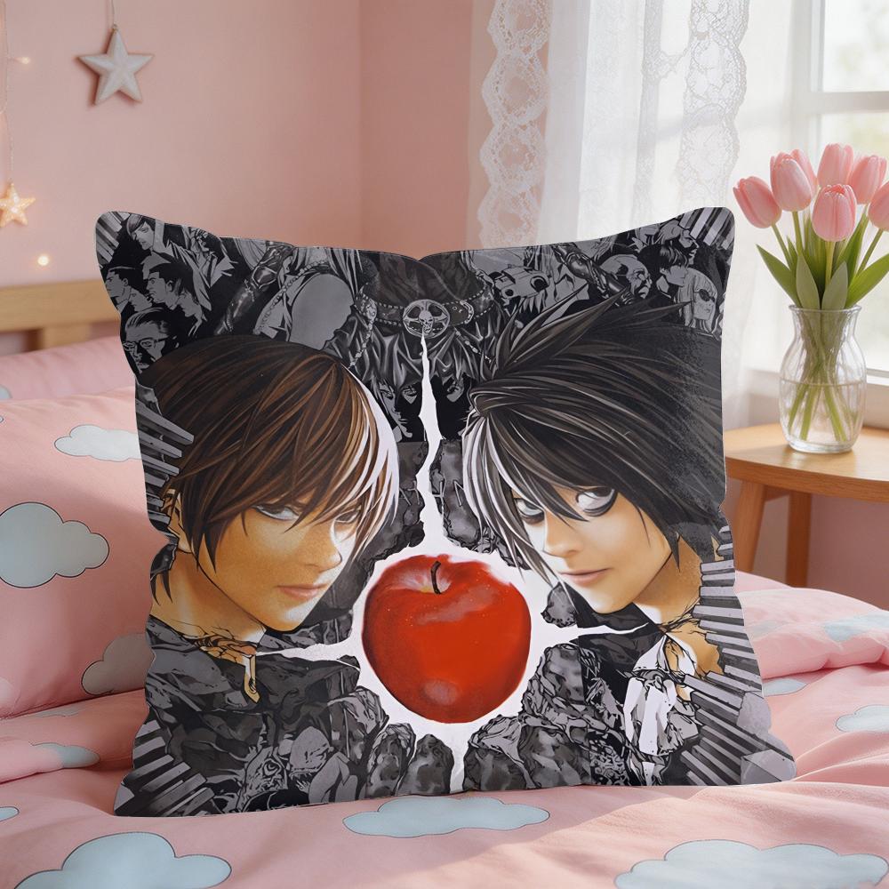 Anime DDeath NNote Cushion Cover Square Short Plush Pillow Case Living Room Sofa Home Decor Funda X